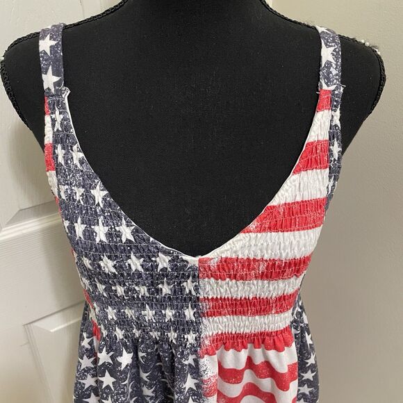 Stars & Stripes Tank Top America Red White & Blue Fit & Flare Medium - X-Large - Picture 4 of 9